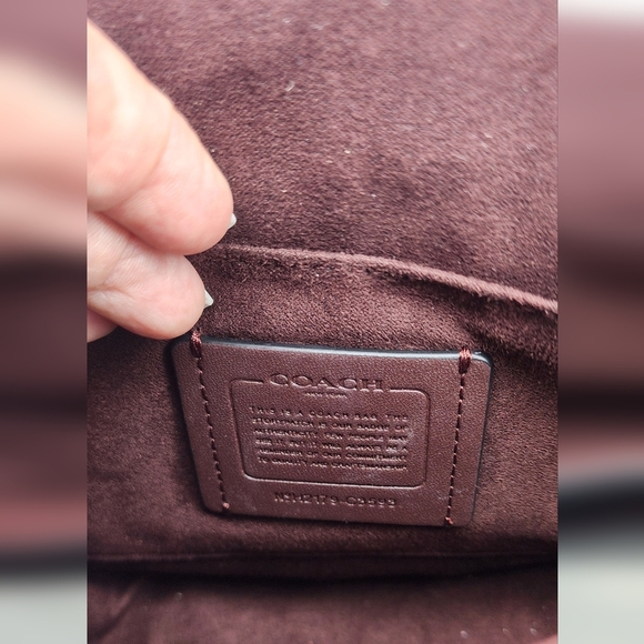 NEW Coach Georgie Saddle Bag In Colorblock Signature Canvas With Rivets Black - Picture 7 of 10